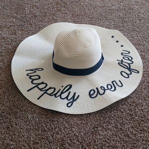 Happily ever after floppy womens bridal hat